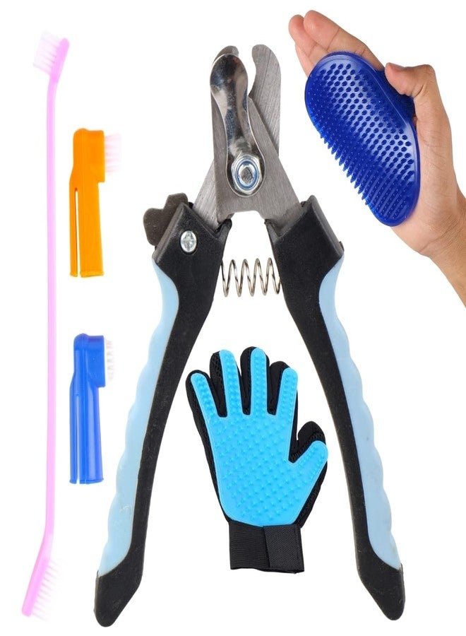 REGIIS Pet Grooming Kit with Professional Nail Clipper, Deshedding Glove, Grooming Brush, and Cleaning Tools for Dogs(PACK OF 4) - Image 1